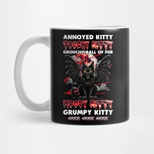 Cat Bat Annoyed Kitty Touchy Kitty Grouchy Ball Of Fur Moody Kitty Mug
